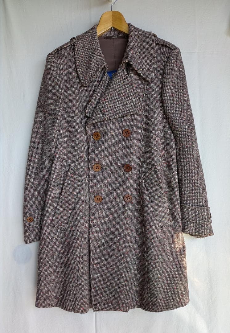 n*o様 Euro Vintage Tweed Coat Double Brea