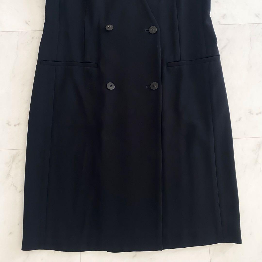 美品 セオリー Theory ダブルブレストロングジレ ベスト ノーカラー 2