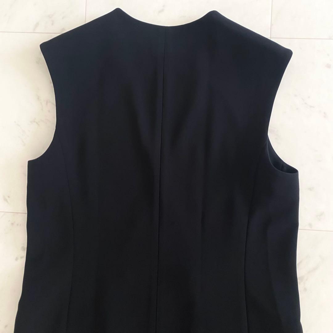 美品 セオリー Theory ダブルブレストロングジレ ベスト ノーカラー 2