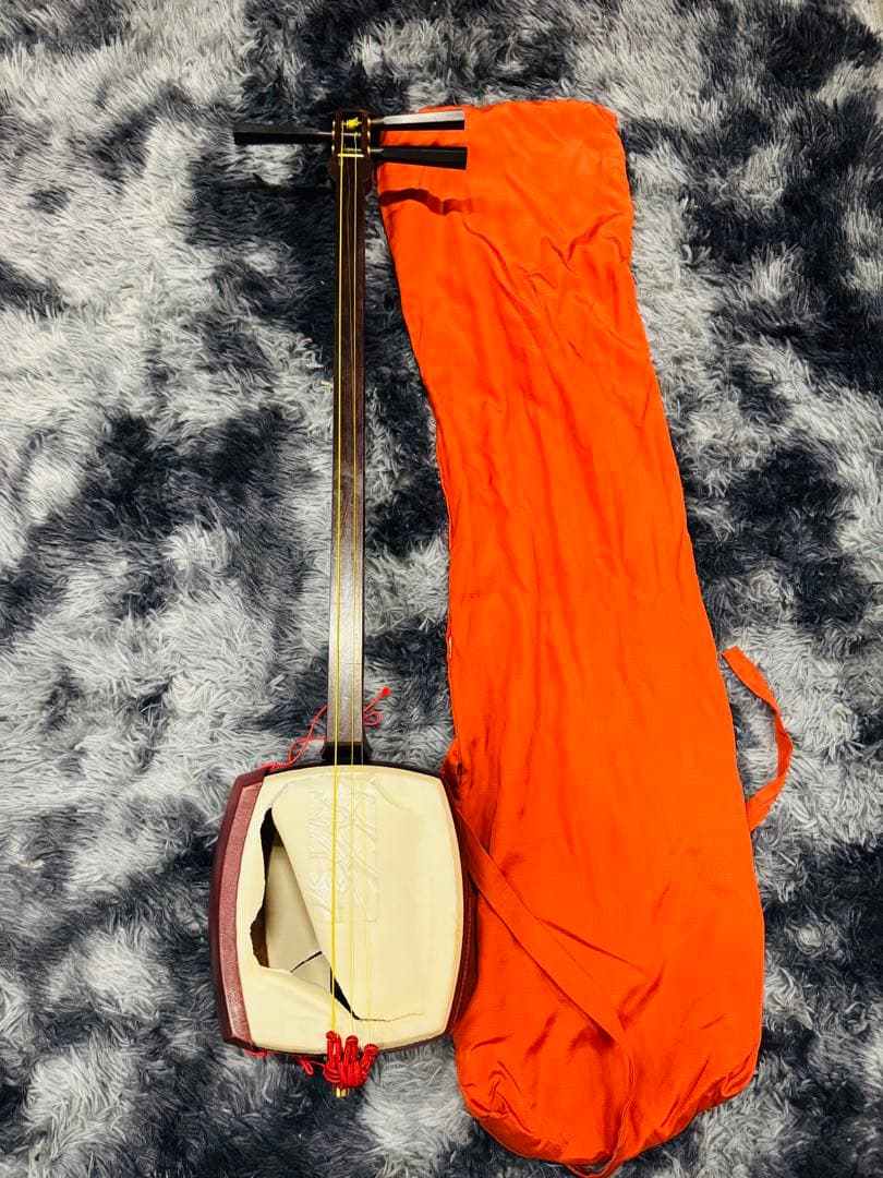 ★津軽三味線 太棹 黒檀糸巻 東さがり 紅木 津軽 民謡 稽古用