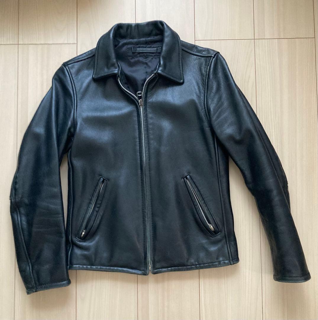 ライダースジャケット　本革　牛革　シングル　レザージャケット　ショット