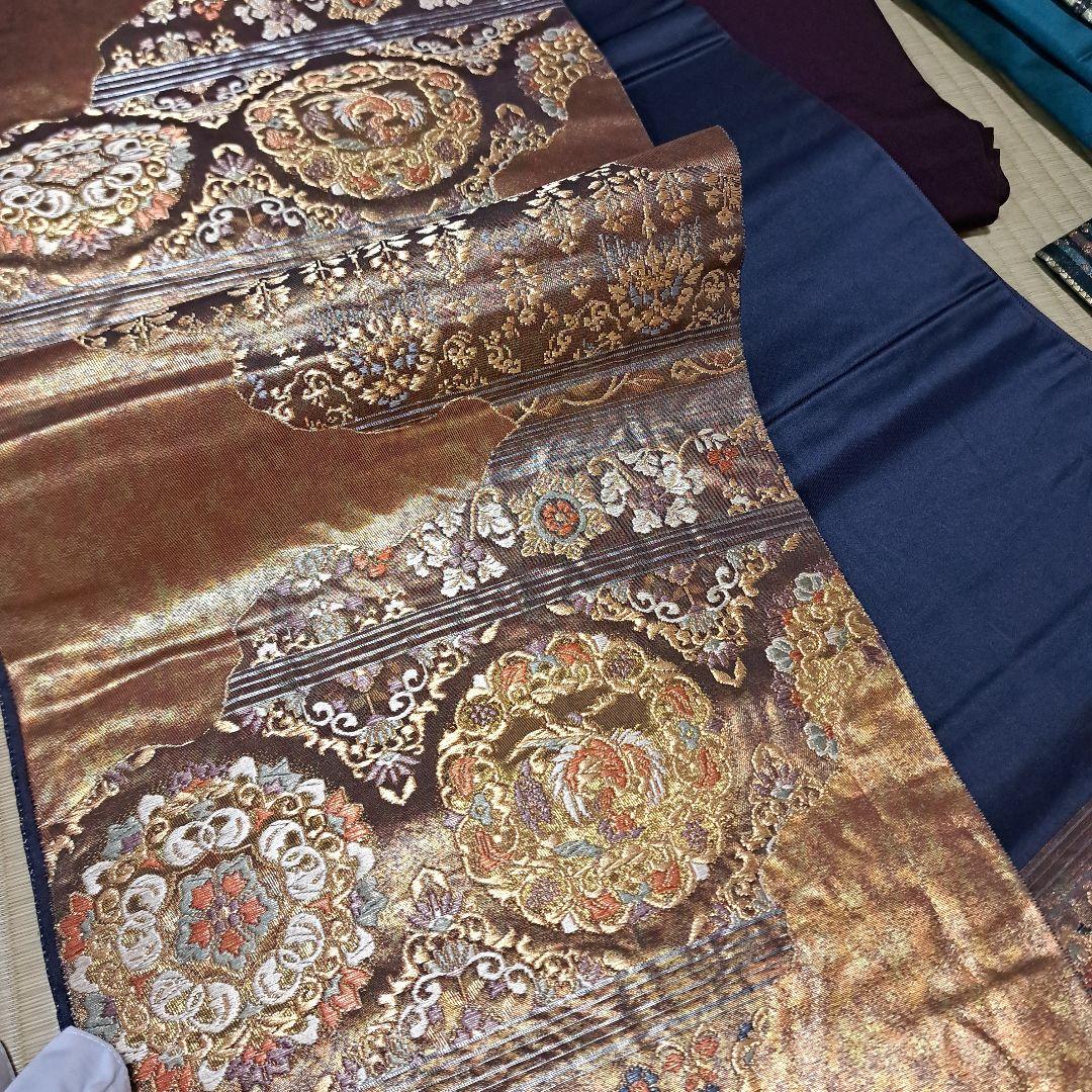 きぬ猫　訪問着に合う袋帯2本(袋帯+付け帯)+礼装用帯揚げ+帯締め