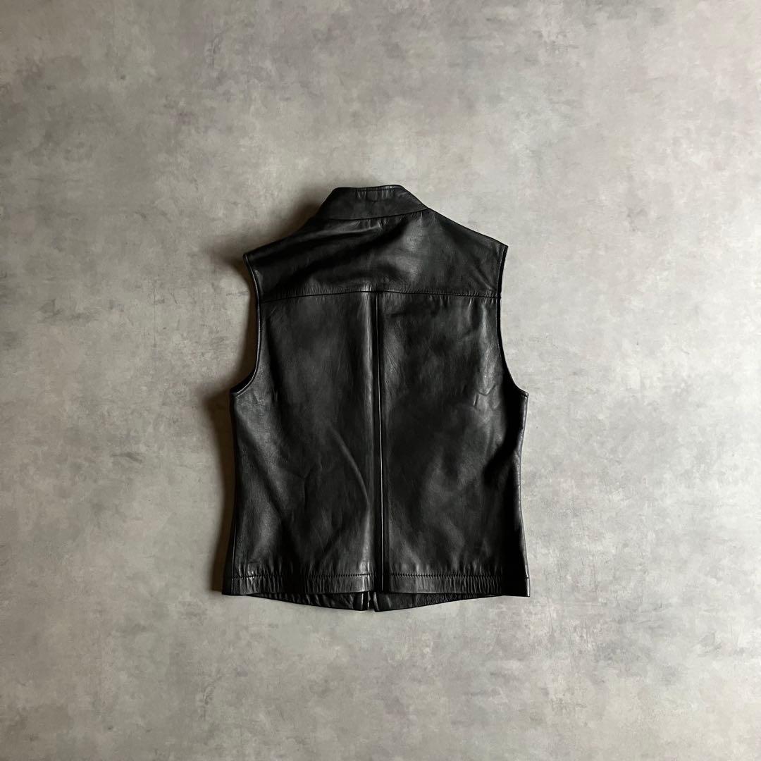 トップス 00s y2k BENETTON normcore leather vest