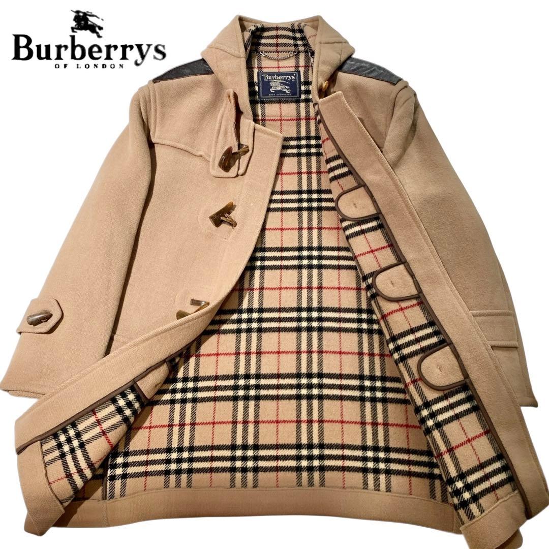 英国製 XL　Burberry　バーバリー　ノバチェック　ウール　ダッフルコート