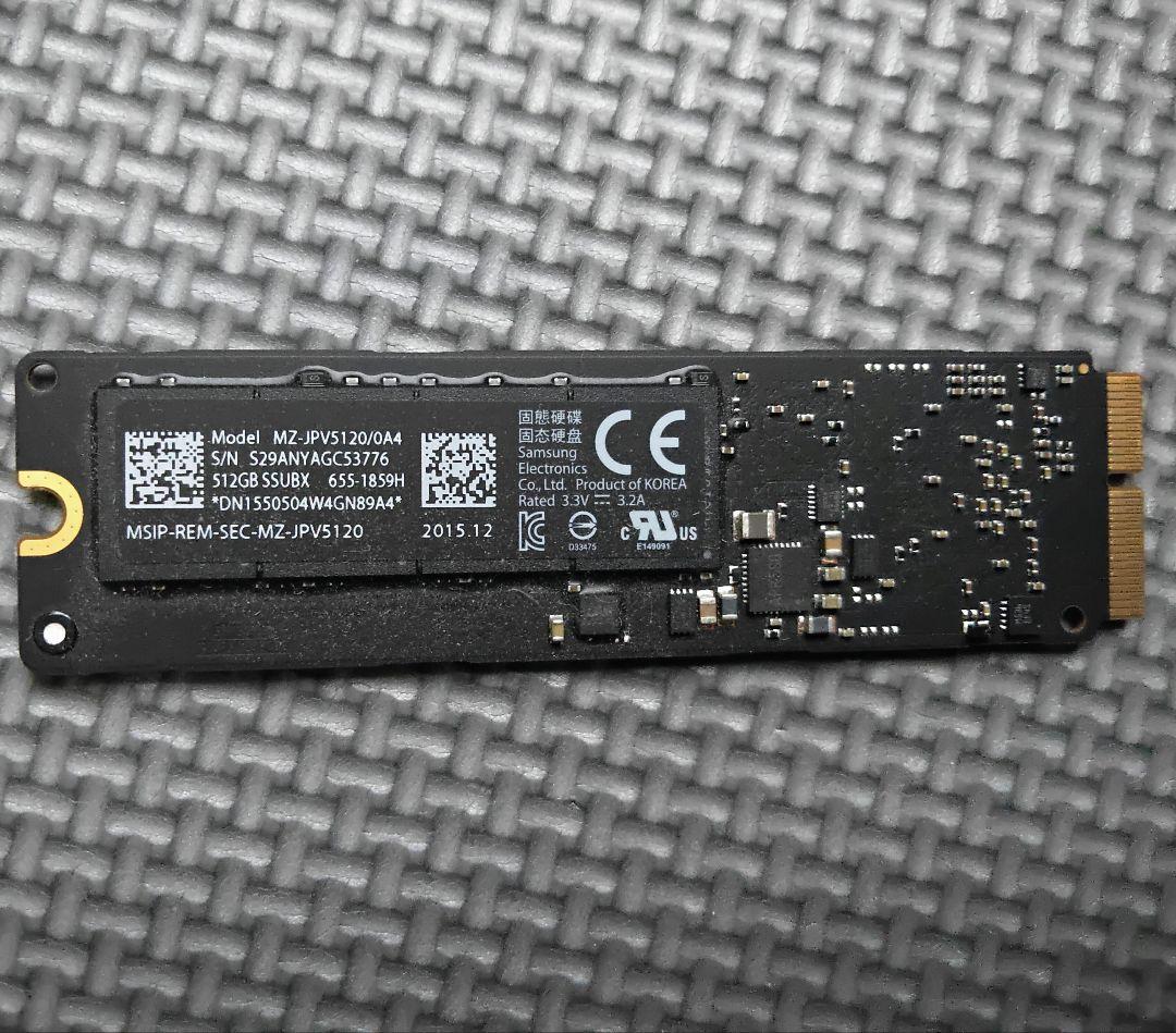 MacBookpro（Mid2015）内蔵 純正 512GB SSD