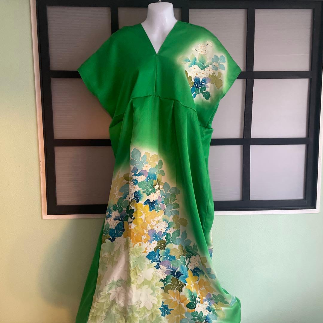 着物リメイク　ドレスワンピース④