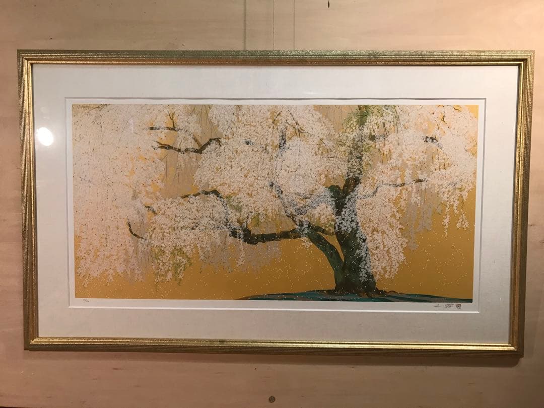 メル24736さま専用　中島千波「醍醐寺三宝院枝垂櫻吹雪」シルクスクリーン