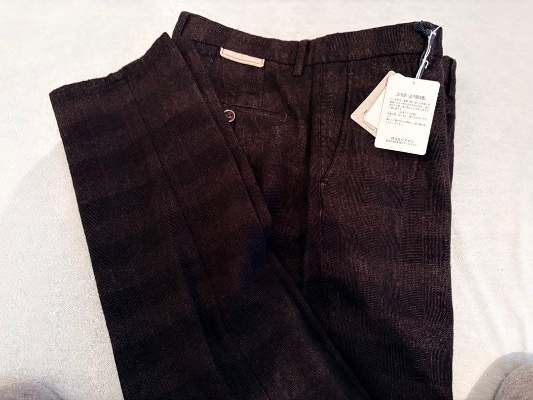 新品　BERWICH ダークブラウン スラックス パンツ　ベルウィッチ　48