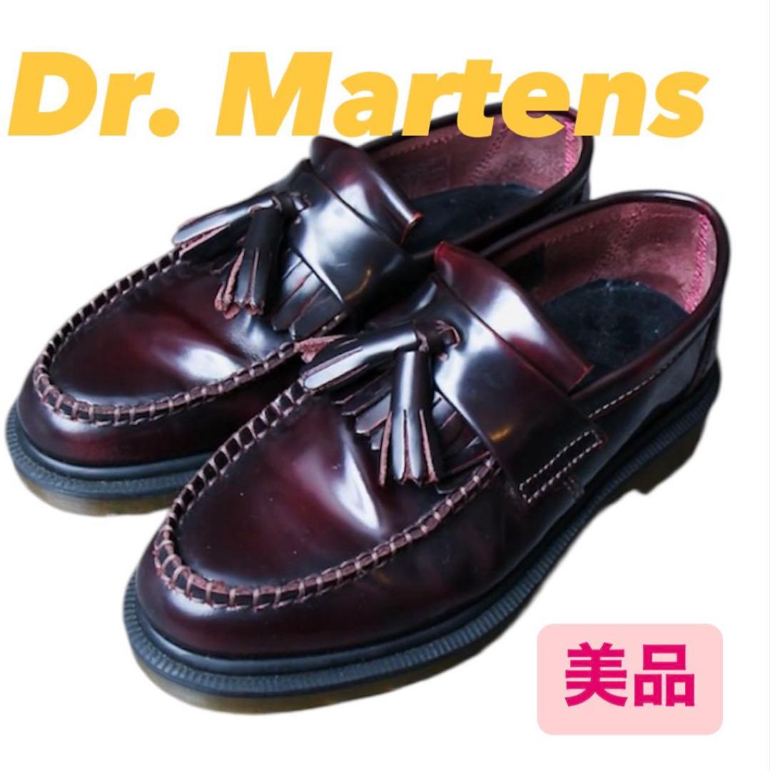 Dr.Martens バーガンディ タッセル付きレザー ローファー UK3