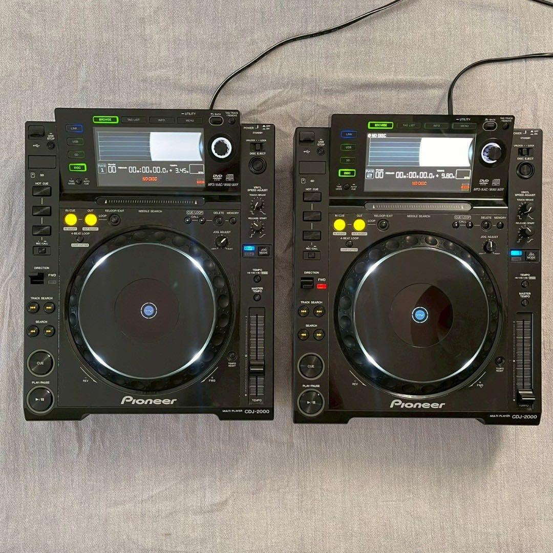 【動作良好】Pioneer CDJ-2000 ×2台セット／メンテ済スタンド付き