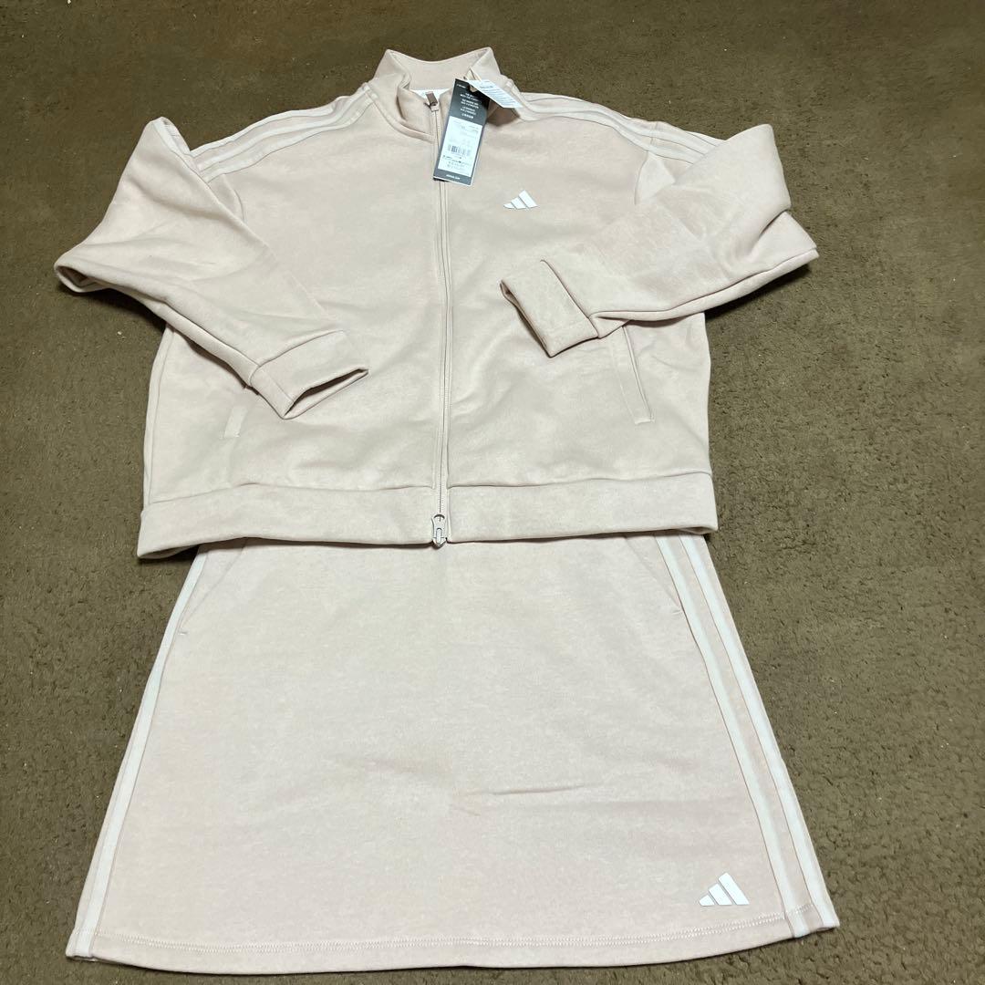 adidas ゴルフジャケットとスカートセット新品、タグ付き Lサイズ ベージュ