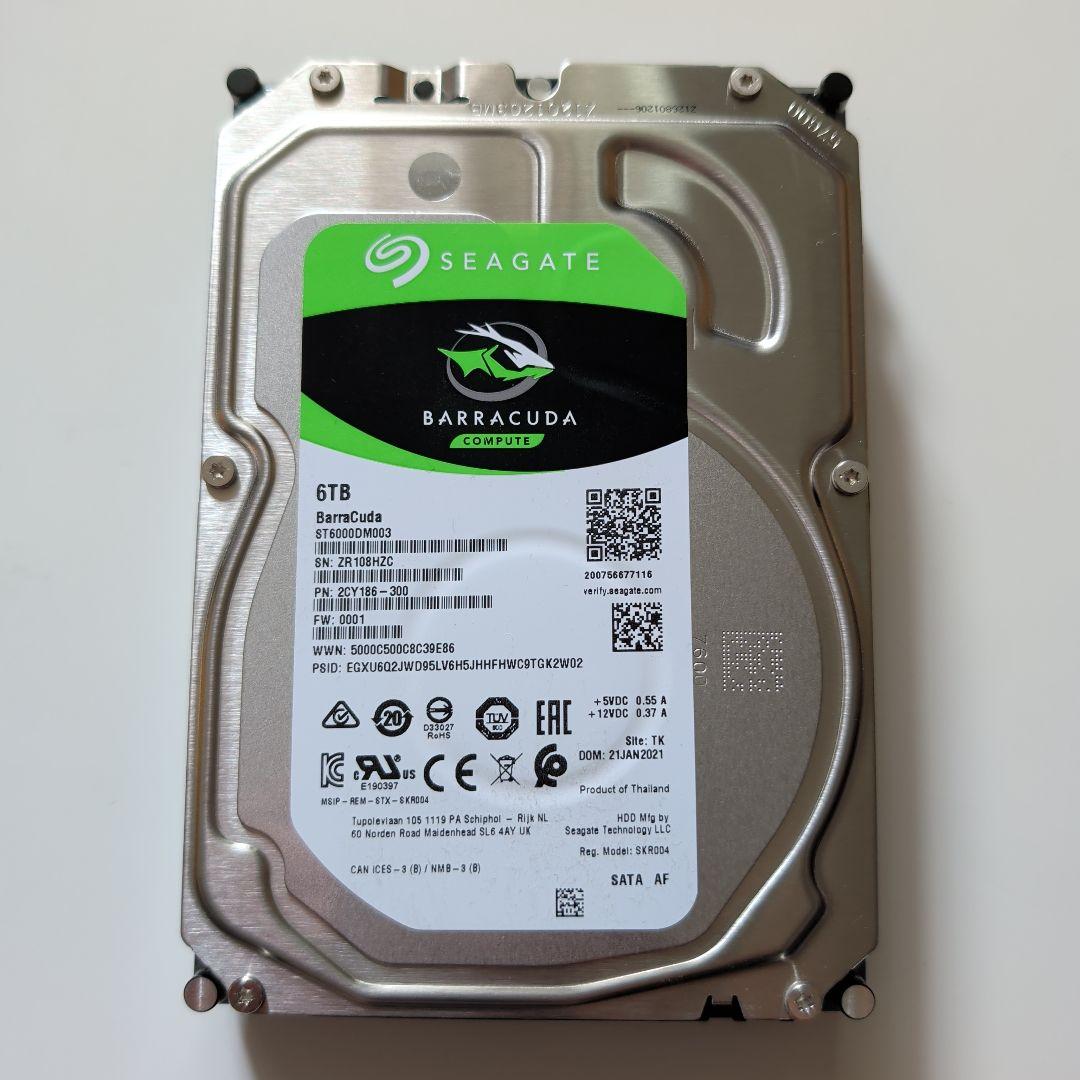 内蔵型ハードディスクドライブ Seagate 6TB HDD ST6000DM003