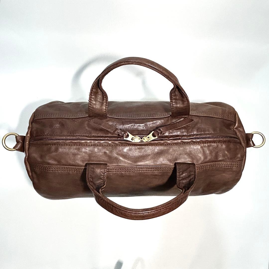 美品✨PORTER ポーター フランク 2WAY レザー ボストンバッグ S 茶