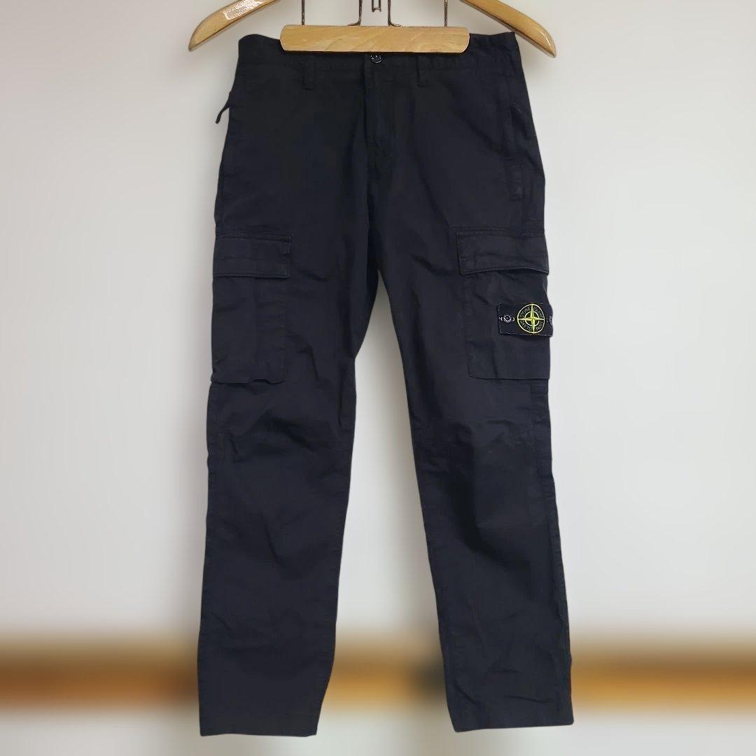 stone ストーンアイランド 黒 ブラック w30 カーゴパンツ