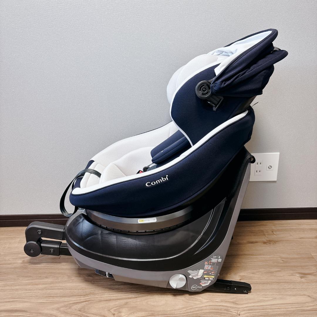 【極美品】Combi クルムーヴスマート ライト ISOFIX ネイビー 回転式