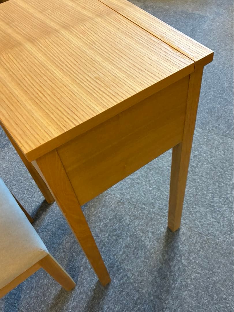 無印良品ドレッサー（タモ材ナチュラル）　イス付き