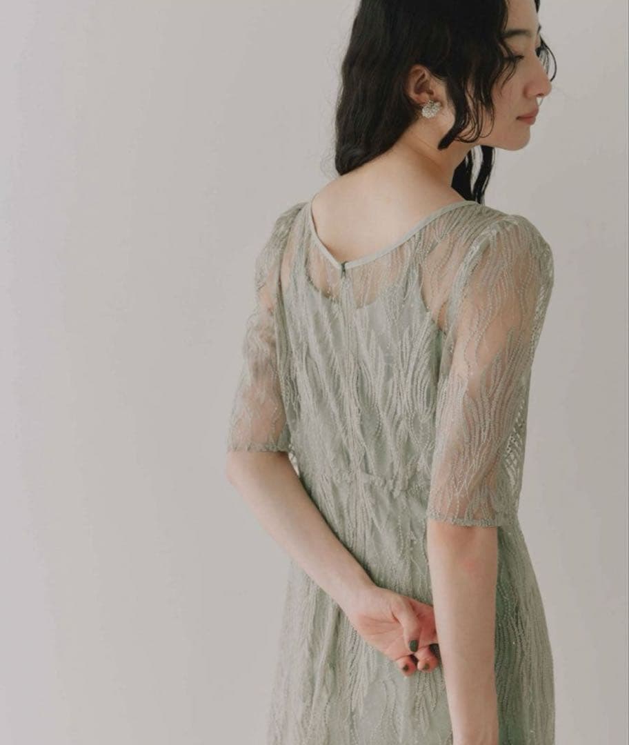 kaene カエン スパンコールアネモネドレス