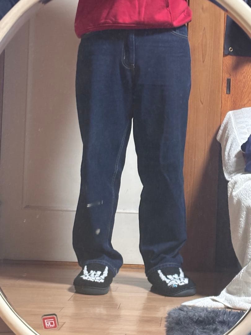 LABROS ダークブルーデニム 花刺繍