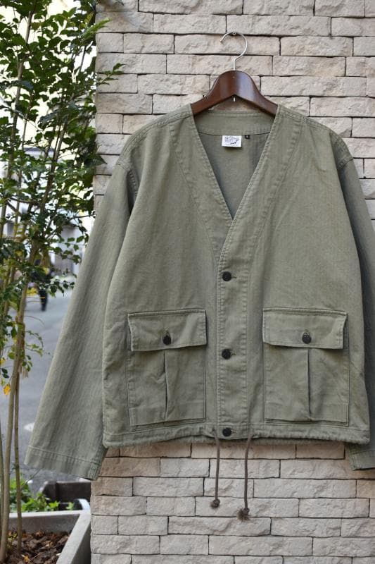 【orSlow / オアスロウ】Vネック ヘリンボーン ツイルジャケット