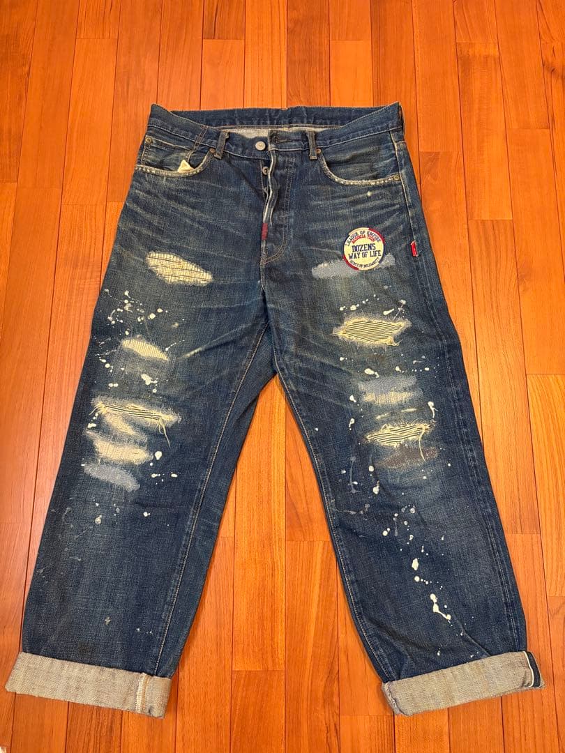 WTAPS ダメージ加工 ブルーデニム カスタム