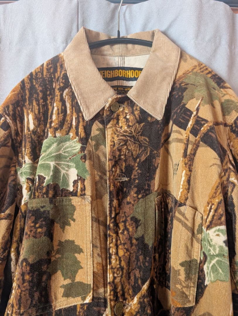 ネイバーフッド リアル ツリーカモフラージュ 迷彩 ベロア カバーオール