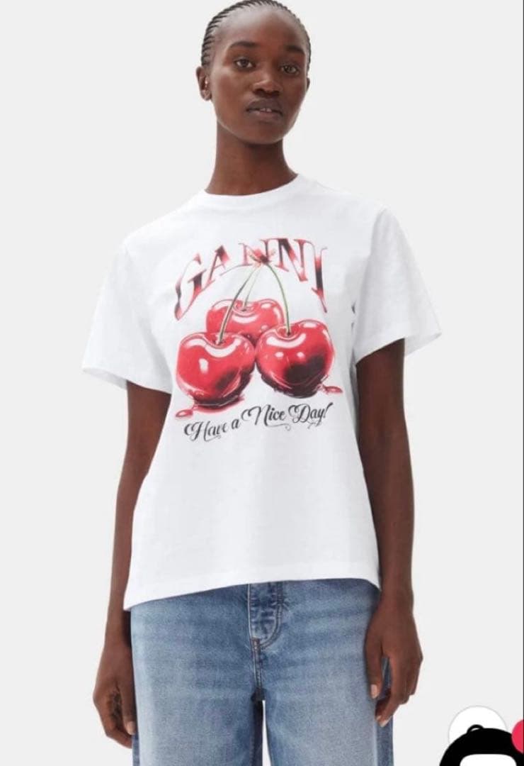 新品タグ付き♡GANNI♡チェリー♡Tシャツ♡Mサイズ