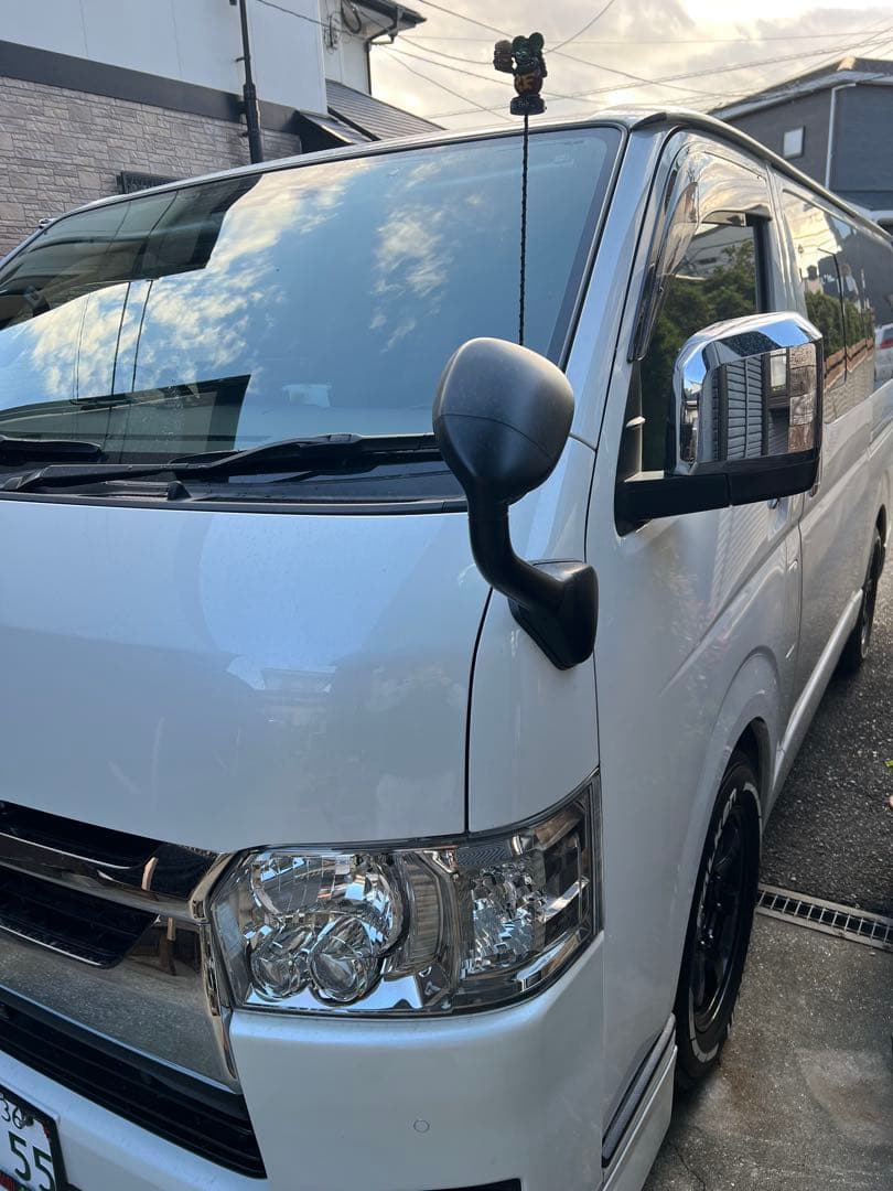 ハイエース200系7型 純正　左コーナーパネルガッツミラーセット　パールホワイト