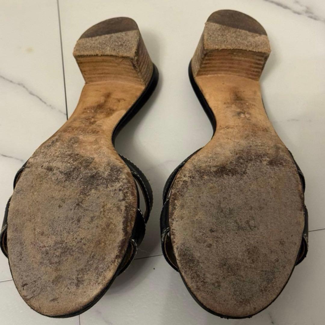 HERMES オアジス ミュール サンダル36レザー ブラック エルメス