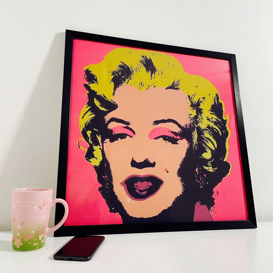 額付【50cm×50cmポスター】アンディ ウォーホル 「マリリンモンロー」