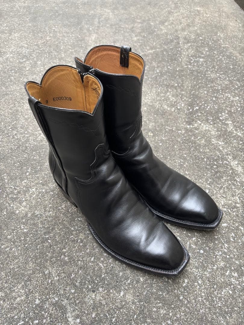 【美品】Lucchese ルケーシー ウエスタンブーツ 9 サイドジップブーツ