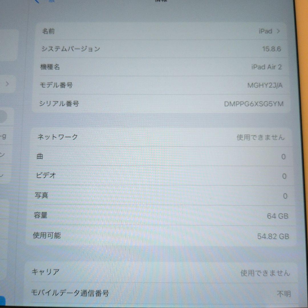 【フルセット/完動品】iPad Air 2 64GB セルラー A1567