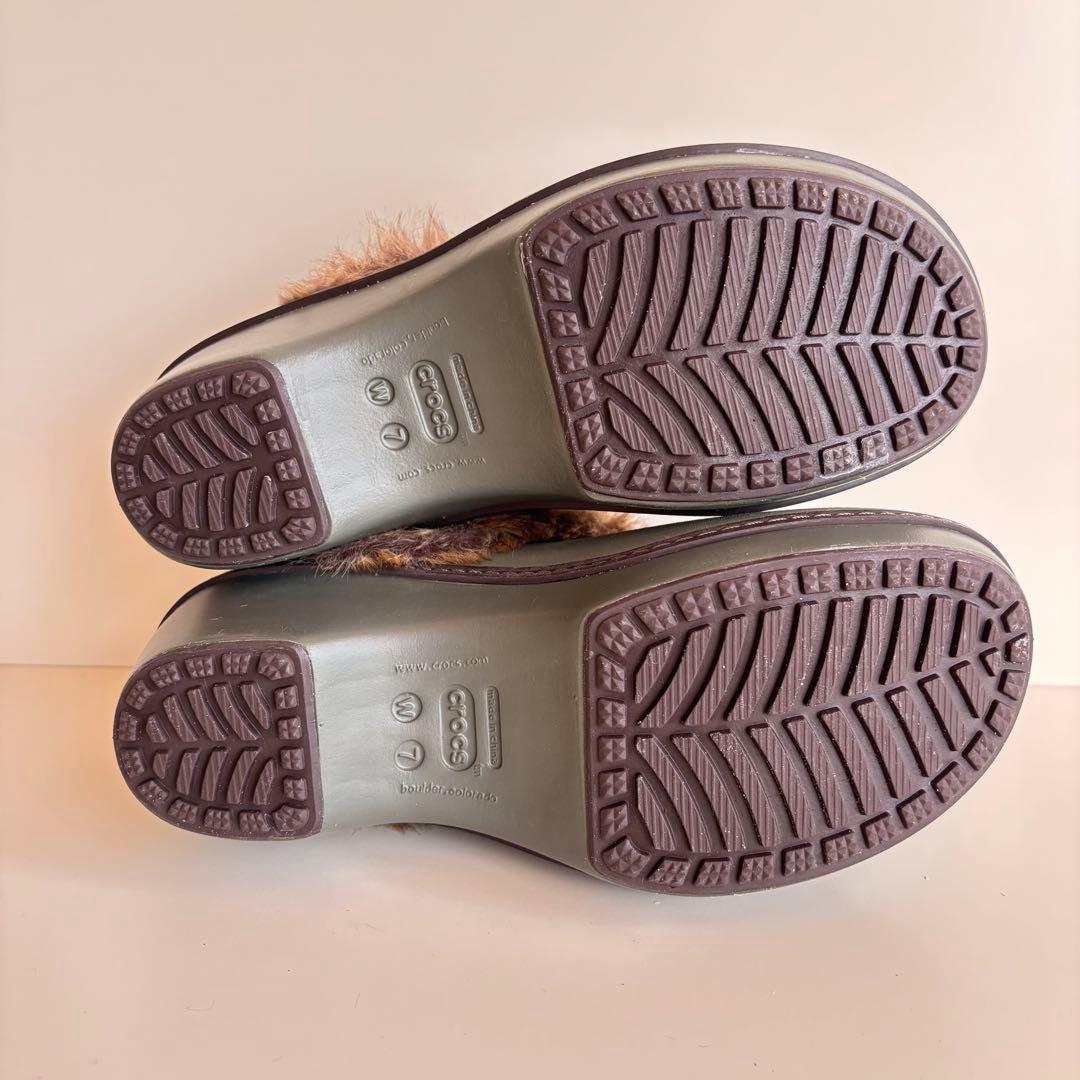 【美品】crocs コブラー　クロックス　厚底　サボ　ボア付　クロッグ