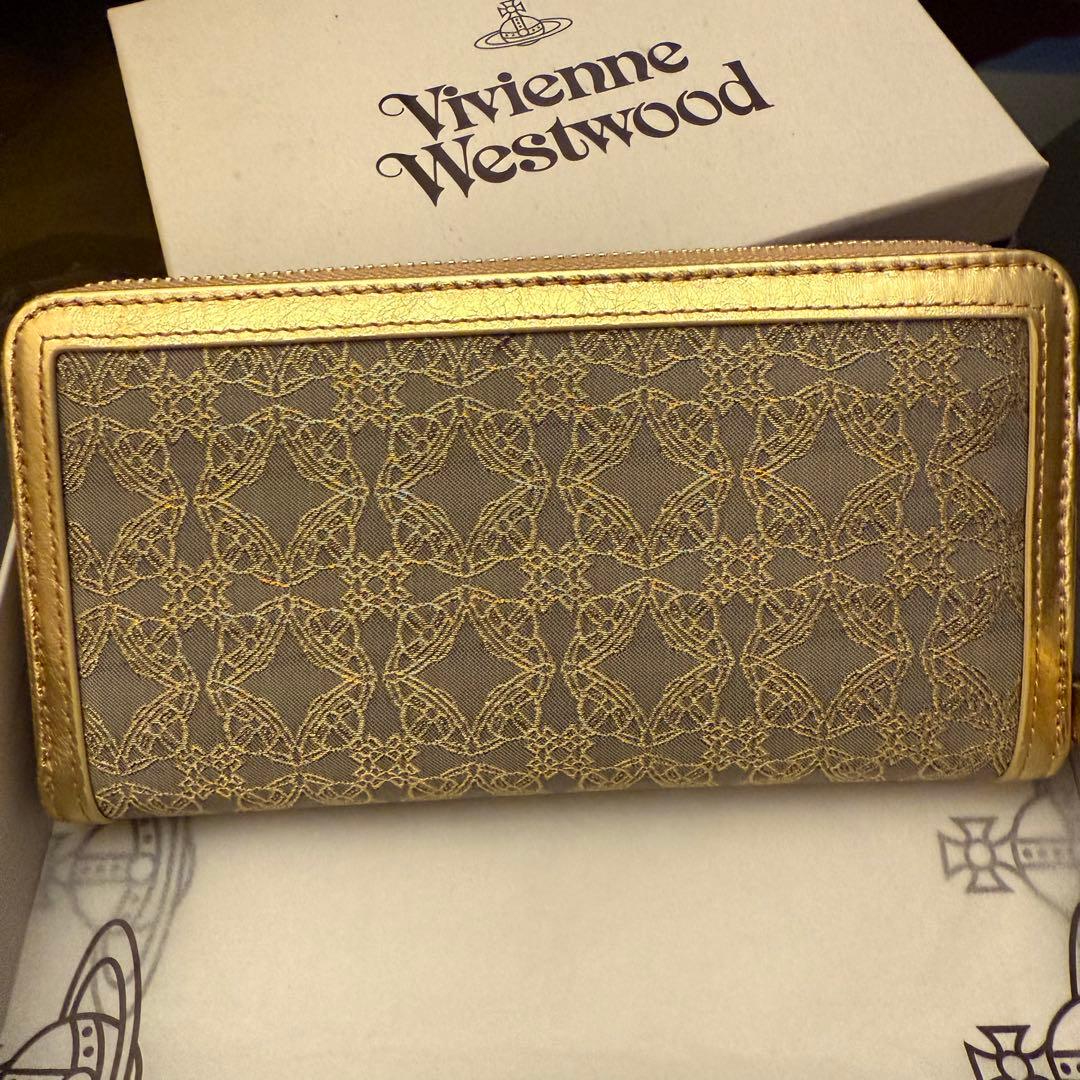 【箱付未使用品】ヴィヴィアンウエストウッド ラウンドファスナー 長財布 ゴールド
