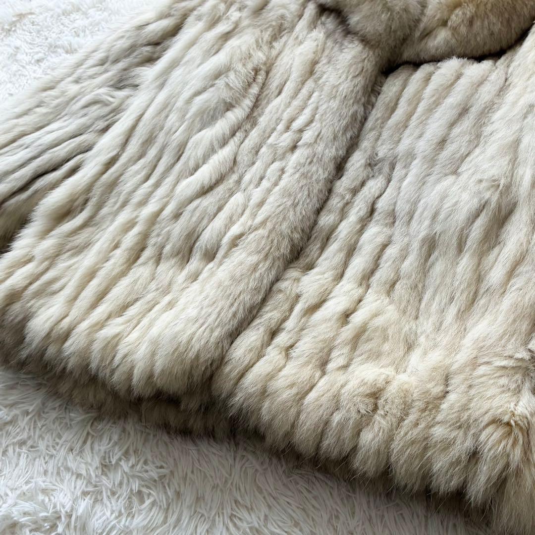 SAGA FOX 銀タグ 本毛皮コート 高級フォックスファー　11号　アイボリー