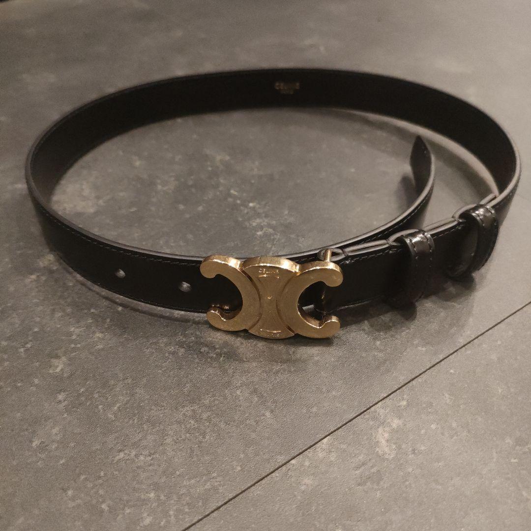 れ*ん様 CELINE ブラックベルト ゴールドバックル