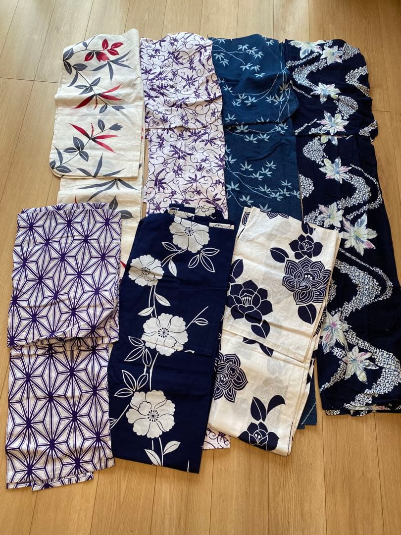 浴衣まとめ売り　7枚　浴衣　絞り柄　アンティーク