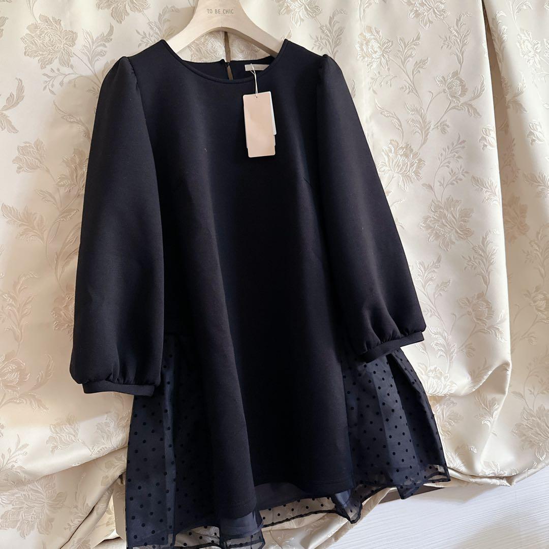 新品 大きいサイズ ローズティアラ ドット柄 ふんわり チュニック