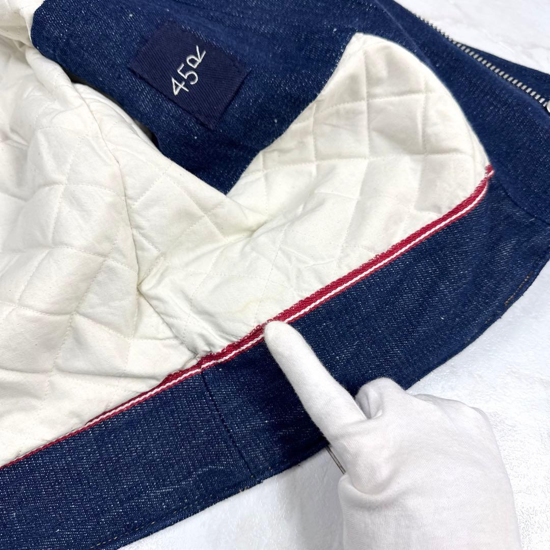 美品 45R インドカディデニムの908ライダースジャケット 中綿 サイズ2