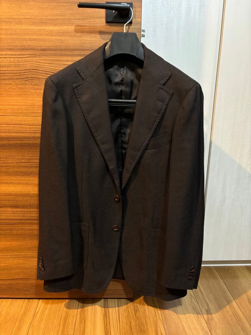 リングジャケット　ダークブラウン　ウールテーラードジャケット シングル　Lサイズ