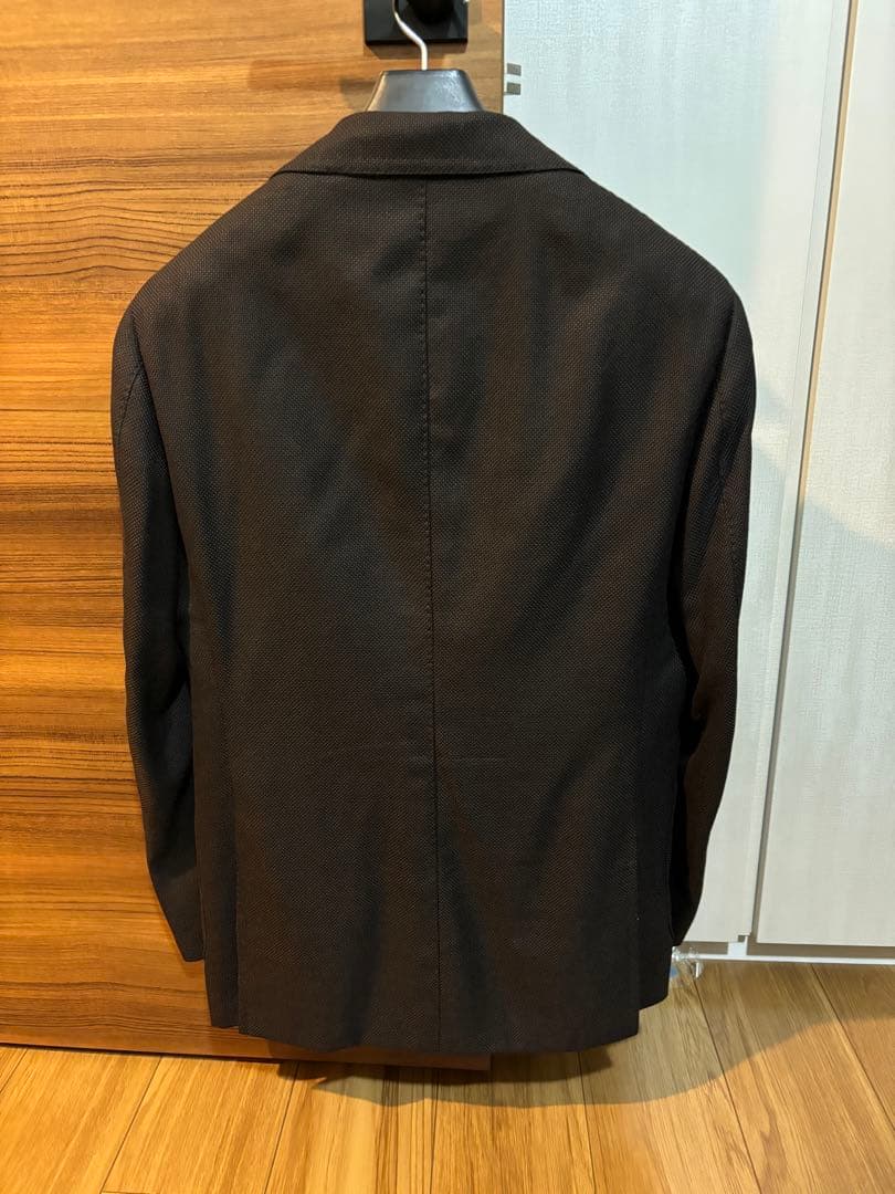 リングジャケット　ダークブラウン　ウールテーラードジャケット シングル　Lサイズ