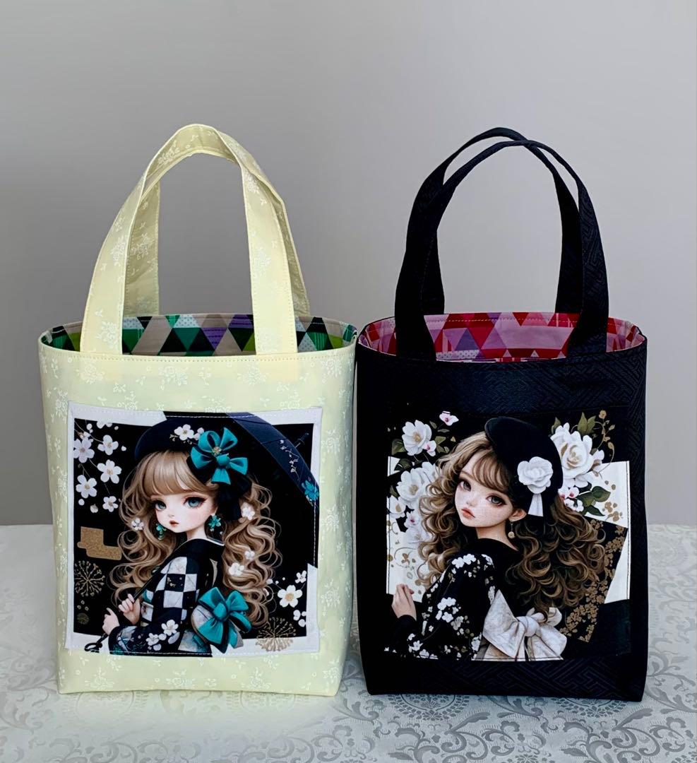 ♥むっち♥ ♡♬.*゜　いちご猫ちゃん　トートバッグ　小物入れ