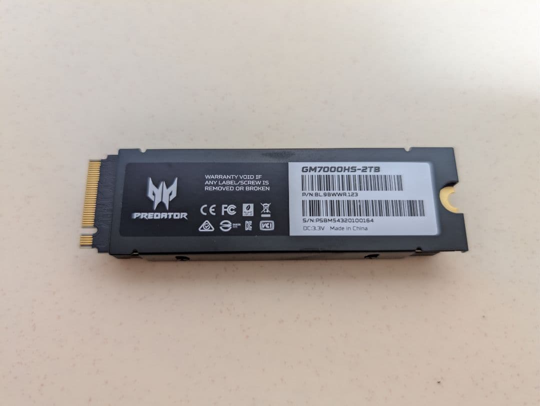 【2TB】Acer PREDATOR GM7000HS NVMe SSD