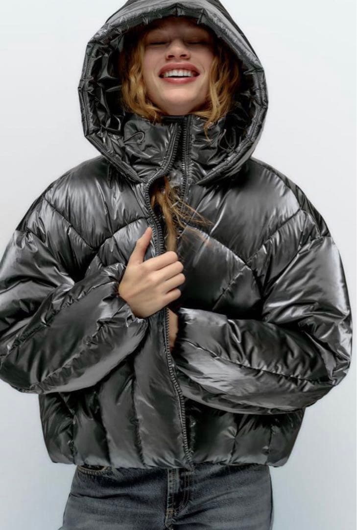 ZARAフード付きダウンジャケット