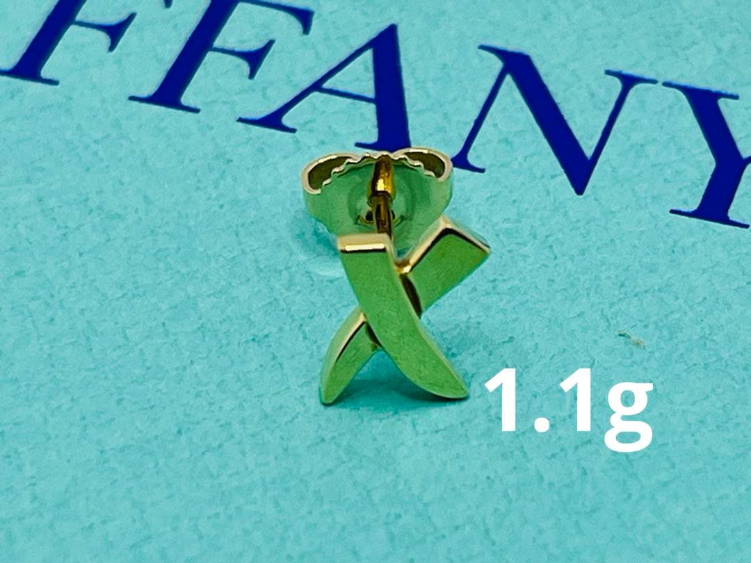 c881 美品　ティファニー　パロマピカソ　K18YG キス　X クロス　ピアス