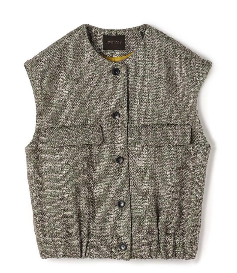 美品　トゥモローランド コレクション ツイード ベスト ジレ ウール 36