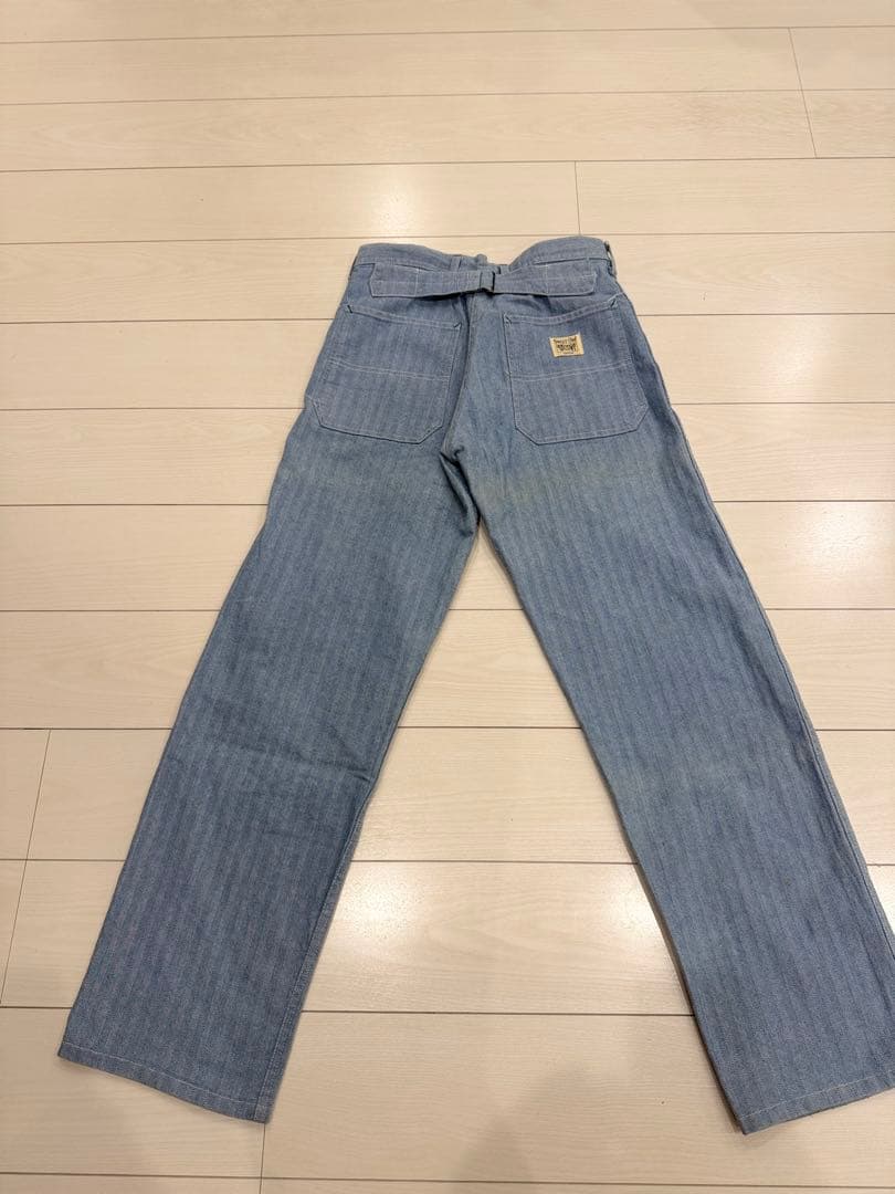 SWEET-ORR ストライプ ワークパンツ ベイカーパンツ　ライトブルー