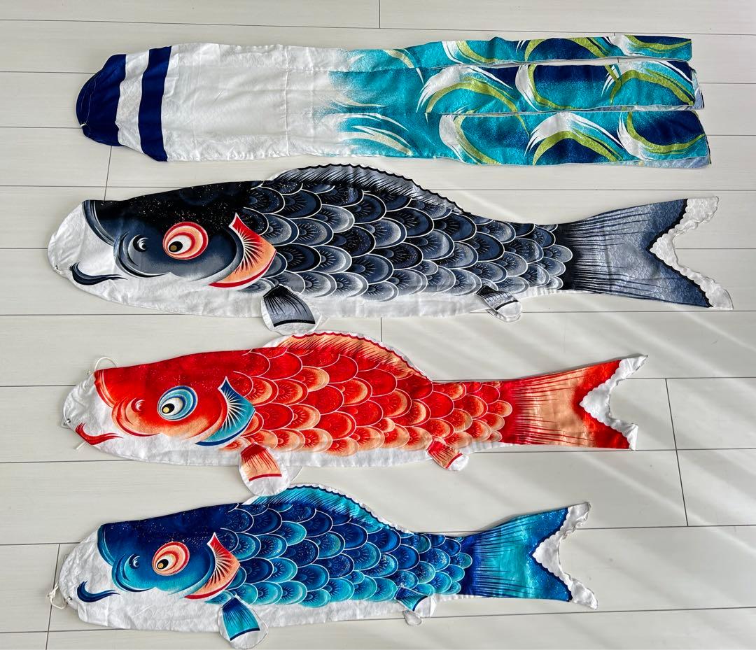 1.5M 鯉のぼりセット 4つ ポール　スタンド 重し付き