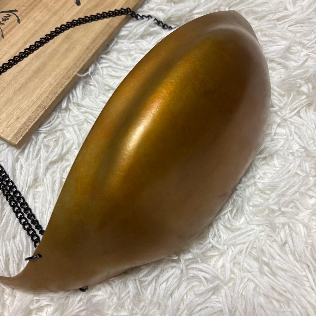 ◎希少 金谷浄雲造 唐銅 吊舟花入 共箱付 花器 華道 茶道 花入れ