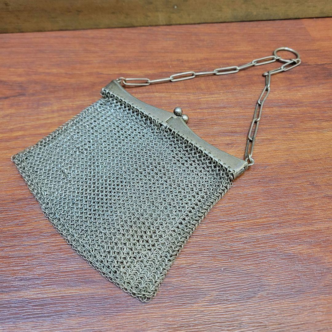 アンティーク純銀製バッグオペラバッグチェーンバッグ