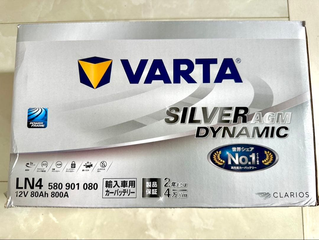 パーツ VARTA SILVER AGM DYNAMIC LN4 12V 80Ah